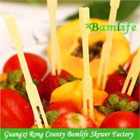 Disposable mini food bamboo fruit forks 90mm