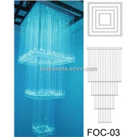 Fiber optic Light Chandelier FOC-03 with 3*075mm side sparkle fiber optic lighting calbe