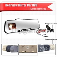 Manufacture Car Rearview Mirror DVR recorder dual cameras/lens Full HD 1080p 2.7&amp;quot; LCD