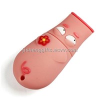 Pig Shaped USB Memory Stick/ PVC Material USB Pen Drive