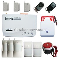 Quad-band GSM SMS Home Security Alarm System Auto Dial , PIR Door Sensor with flash strobe siren