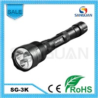SG-3K T6 3Leds Rechargeable Powerful Cree Police Security Flashlight