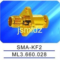 SMA female connector with flange,thread coupling,straight,50ohm impedence