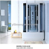 Shower Room with Aluminum Alloy Profile Blue Tempered Glass