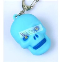 Skull Shaped LED Sound Key Chain