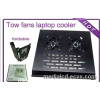 Tow Fans Metal PC Cooler for Notebook Laptop