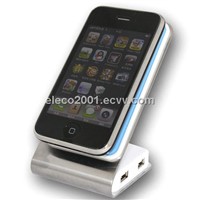USB HUB with rotatable phone holder