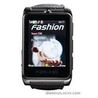 Ultra-thin all-steel Wrist Phone Watch with leather strap