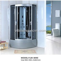 YLM-8890 Grey ABS Shower Room Steam Room with Black Back Glass