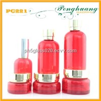 complete cosmetic glass bottles and jars