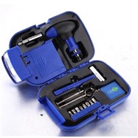 household hand tool set with flashlight and torch