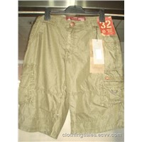Mens t/c Detailed Pigment Dyed Cargo Shorts-Hzj068