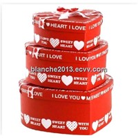 hot red heart shaped gift box