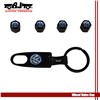 Black Wrench Wheel Airtight Tyre Tire Valve Caps fits for VW 4pcs caps+1pc wrench Key Chain Ring