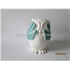 Ceramic Owl With Green Painting Effect