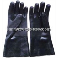 Black PVC fully coated/dipped work glove,sandy finish GSP2211BR