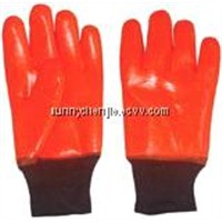 Fluorescent PVC coated/dipped work glove,Foam Insulated liner GSP0128