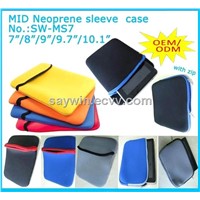Hot selling neopreve sleeve case for android MID colorful 7/8/9/9.7/10.1 inch