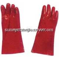 Red PVC fully coated/dipped work glove  smooth finish Interlock liner 27/30/35/40/45cm GSP0211R