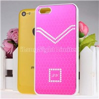 2013 fashion Double Layer Hybrid Robot Plastic+Silicon Stand Case For iPhone 5C