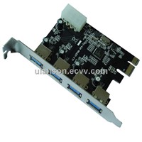 4-Port SuperSpeed USB 3.0 PCI-E PCI Express Card with Molex Power Connector (NEC720201)