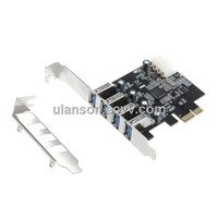 4-Port SuperSpeed USB 3.0 PCI Express Controller Card Adapter 4-pin IDE Power Connector Low Profile