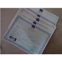 Anti - Counterfeiting watermark certificate Printing