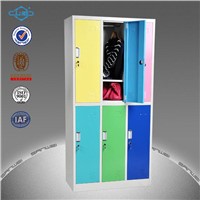 Best selling colorful steel 6-door locker