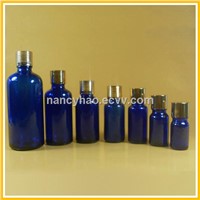 Blue screw cap oil glass bottle 50ml