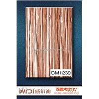 Brown strips wood grain mdf board for indoor furniture
