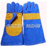Double palm AB grade leather welding safety glove