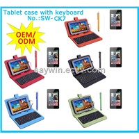 Hot selling keyboard leather case for tablet pc 7/8/9/9.7/10.1 inch