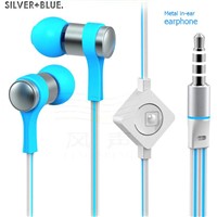 New style 3.5mm earphone flat cable stereo headset with mic