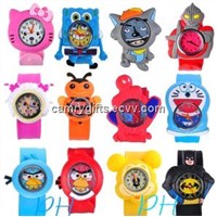 Newest design fashion cartoon silicone watches,candy colors silicone watch