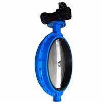 Phenolic backed seat wafer butterfly valve with gear box
