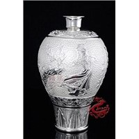 Silver Ornament - Large-sized Vase with a Lady Pursuing Plum Blossom