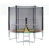 Traampoline with safety enclosure