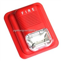 Wired fire alarm with strobe