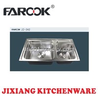 double bowl stainless steel kitchen sink