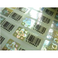 hologram with barcode security sticker