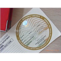 security ticket with hot stamping hologram