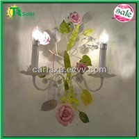 wrought iron flower wall lamp