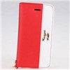 top quality and fashion Leather Wallet Case for iPhone 5  Red & White