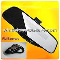 Car Handsfree Rearview Chargeable Battery FM earpiece