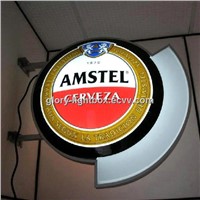 Double side Round Acrylic Light Box with banner