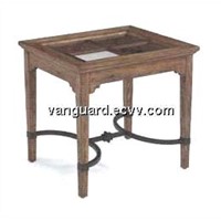 OAK Wooden/Veneer/Metal Rectangle Table