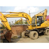 Used Wheel Excavator, Hyundai 130W-5, With Balde For Sale Good Condition