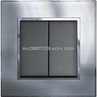 3*3 Satin Silver Switch 2G2W, CE approved, for hotel