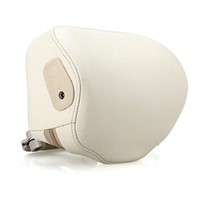 Beige Color Genuine Leather Pull-Push Car Headrest