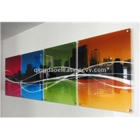 China silkscreen Print service on glass sheet and acrylic sheet with 4C color